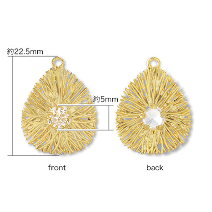 Charm Cubic Zirconia Nest Drop Gold [Outlet]