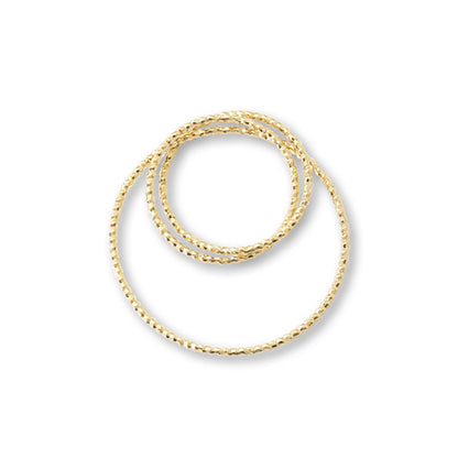Metal ring parts 3 pattern lines round No.2 gold