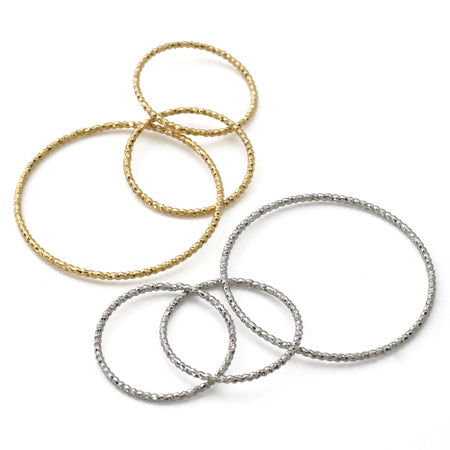 Metal ring parts 3 pattern lines round No.2 gold
