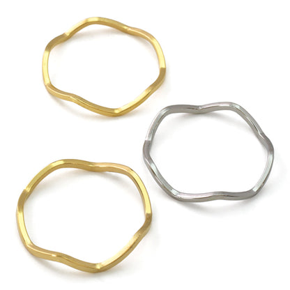 Metal ring parts wave No.1 rhodium color