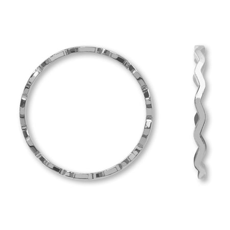 Metal Ring Parts Wave No.2 Rhodium Color [Outlet]