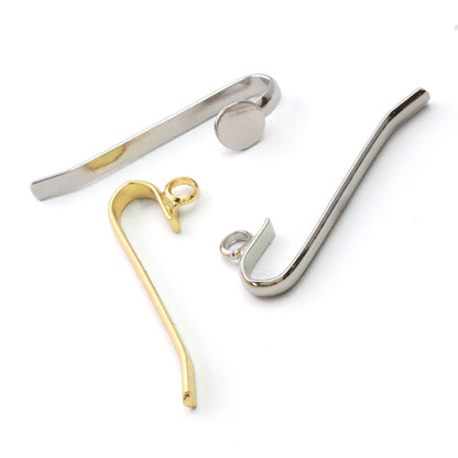Pony hook small round plate gold
