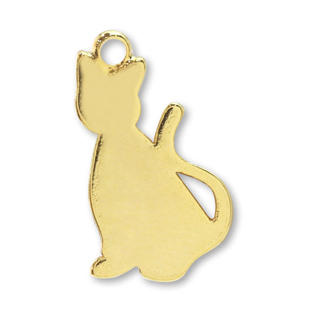 Silhouette charm cat gold