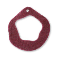 Flocky parts ring deformed wine red [Outlet]