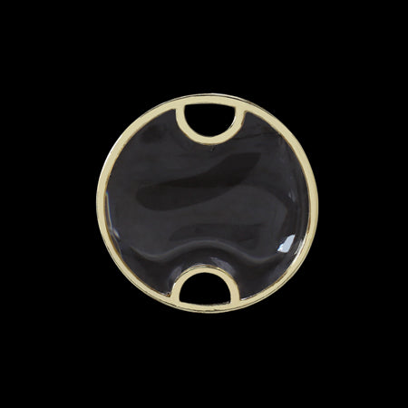 Metal frame resin round 2 hole clear/G [Outlet]