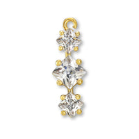 Charm Kubic Zirconia, Scuair, No. 1 Gold.