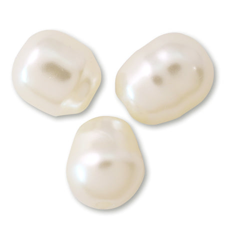 Resin pearl baroque semi-round cream