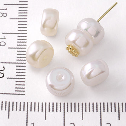 Resin pearl flat button white ab