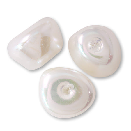 Resin pearl baroque flat 4 white AB