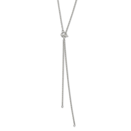 Chain necklace with Y-shaped mantel, rhodium color
