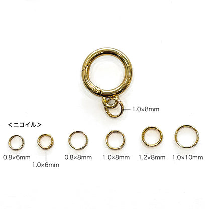 Key chain carabiner round round wire with ring nickel