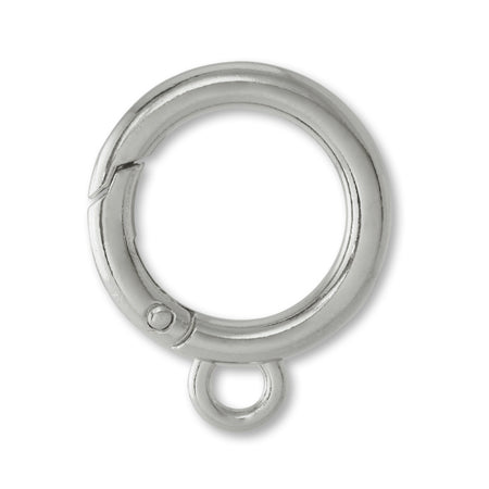 Key chain carabiner round round wire with ring nickel