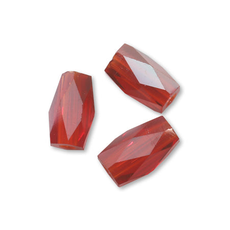 Glass cut beads rectangle red