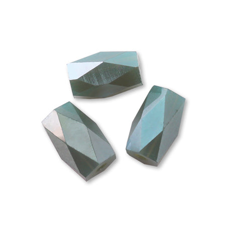 Glass cut beads rectangle blue green