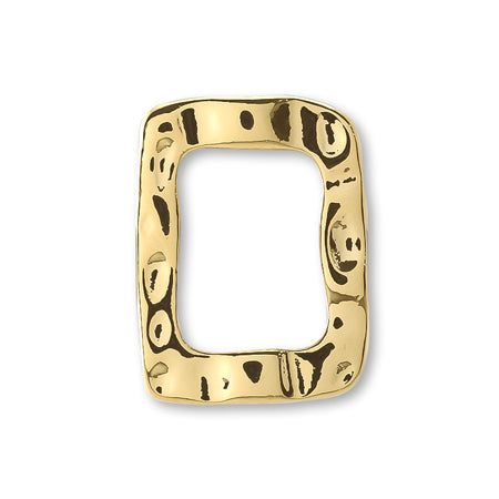 Metal ring parts Melty rectangle 2 holes gold