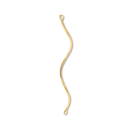 Metal stick round wire spiral 2 rings gold