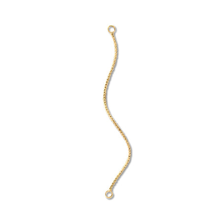 Metal stick pattern line spiral 2 rings gold