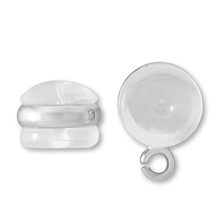 Rubber catch for earrings with ring clear/RC