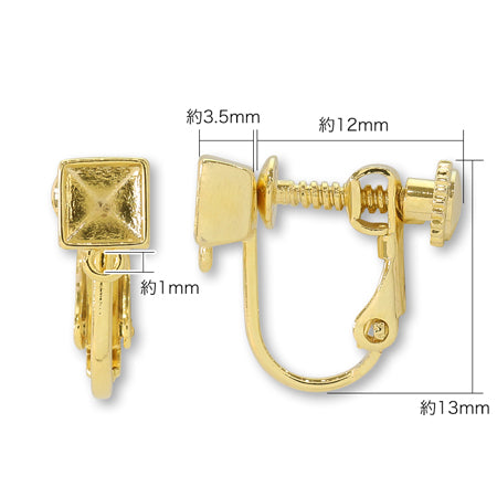 イヤリング ネジバネ 石座カン付 #4428　ゴールド