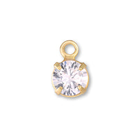 Charm cubic zirconia simple round gold