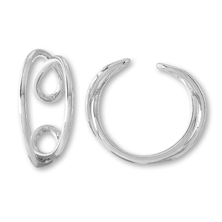 Ear cuff round wire No.1 rhodium color