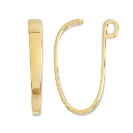 Ear hook with back ring gold