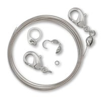 Metal fittings set for mask strap & neck rhodium color