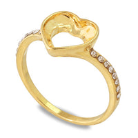 Ring stand mele stone seat heart 2 #4884 8.8×8mm gold