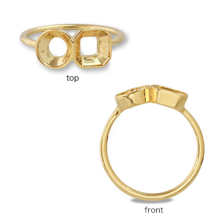 リング台 石座付 ＃1088 SS29 ＆ ＃4480 6mm　ゴールド