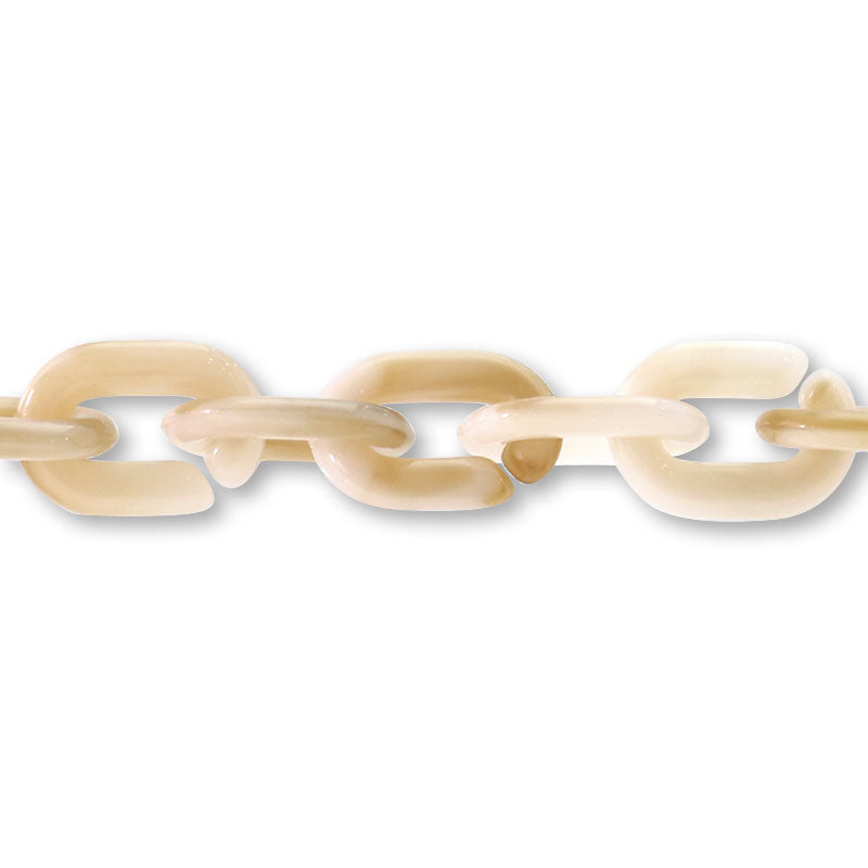 Acrylic chain oval beige marble