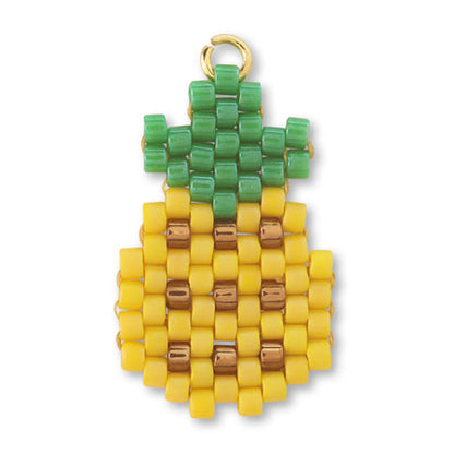 Bead charm pineapple yellow/G