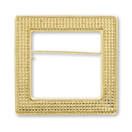 Clay base brooch square gold