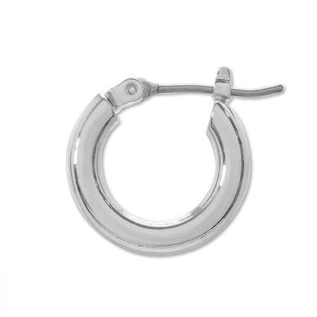 Earrings titanium hoop chunky rhodium color