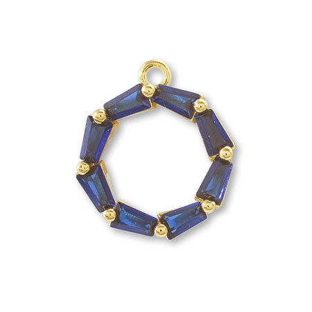 Charm cubic zirconia circle 2 Blue / g