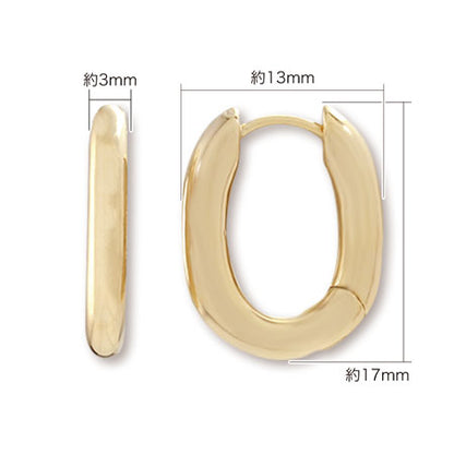 Design earrings hoop oval gold