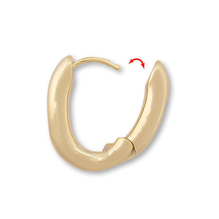 Design earrings hoop oval rhodium color