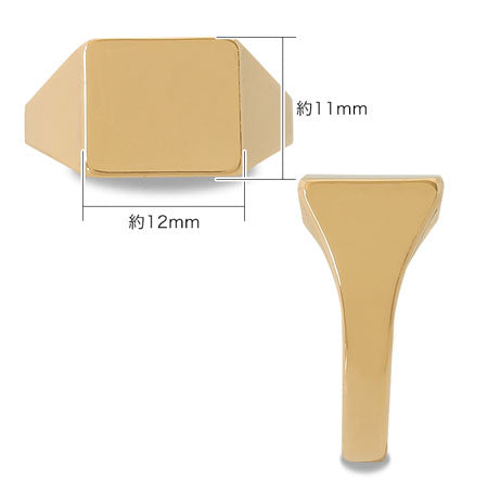 Signet ring stand square rhodium color (with coating)