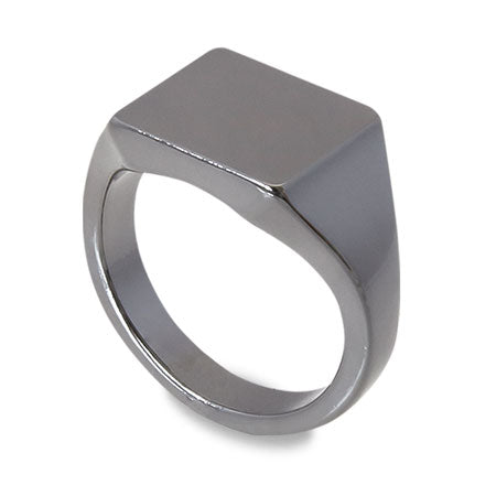 Signet ring stand square black (with coating)