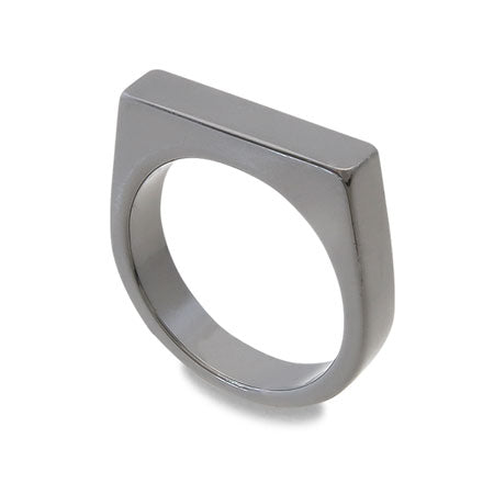 Signet ring stand rectangular black (with coating)