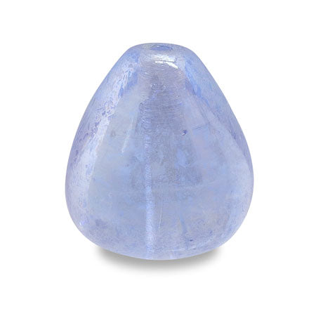 Czech triangle drop Sapphire / white luster