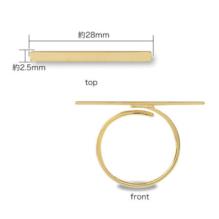 Bar with ring stand bar × 28mm rhodium collar