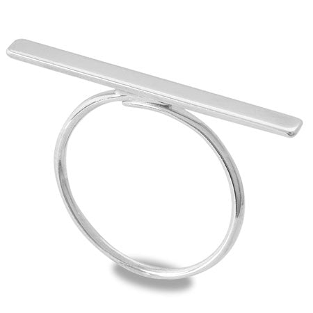 Bar with ring stand bar × 28mm rhodium collar