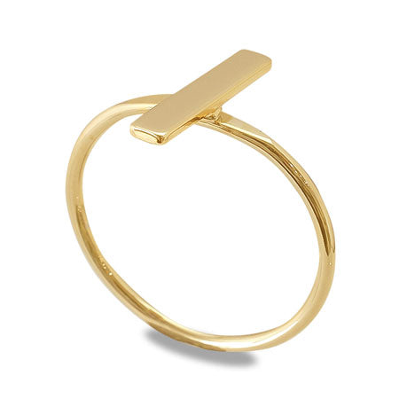 Ring stand with bar, length approx. 2.5 x 14mm, gold