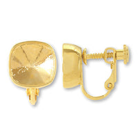 Earrings screw spring stone seat #4470 10mm gold