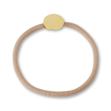 Hair fittings hair tie with round plate beige/G