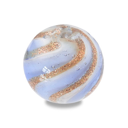 Glass beads spiral blue