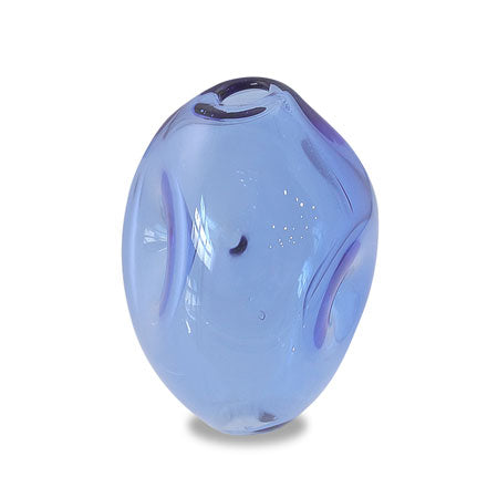 Glass oval 2-hole blue