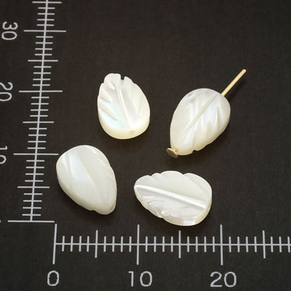 Shell parts leaf white pearl shell
