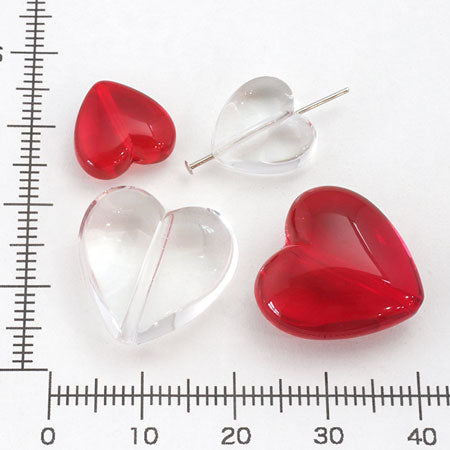 Acrylic Made in Germany Plain Heart Clear Red