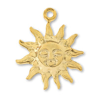 Brass charm sun gold